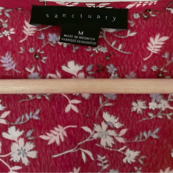 Red Floral Wrap Dress - Picture 4 of 4